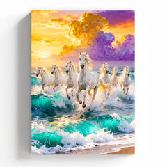 Prosperity & success: 7 White Horses Canvas