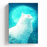 Lunar Silence: The White Cat Canvas