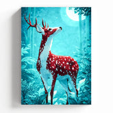 Moon Vigil: The Crimson Deer Canvas