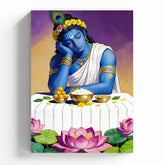 Lord Krishna: Divine Contentment Canvas