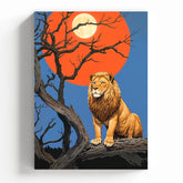 Crimson Moon: The Lion Canvas | Authority, Leadership, Royal protection energy